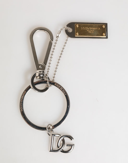 Dolce & Gabbana Silber DG Logo Schlüsselanhänger Schlüsselanhänger Tasche Charme Schlüsselring