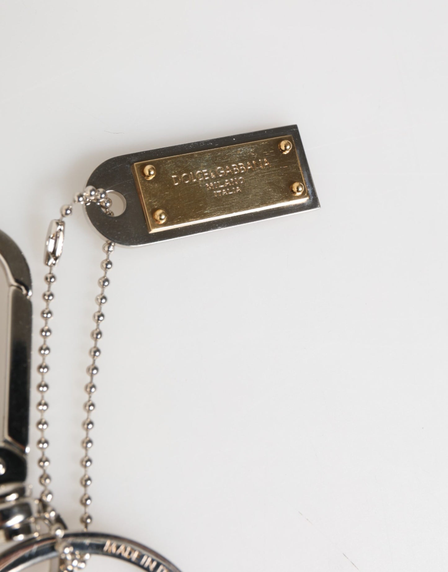 Dolce & Gabbana Silber DG Logo Schlüsselanhänger Schlüsselanhänger Tasche Charme Schlüsselring