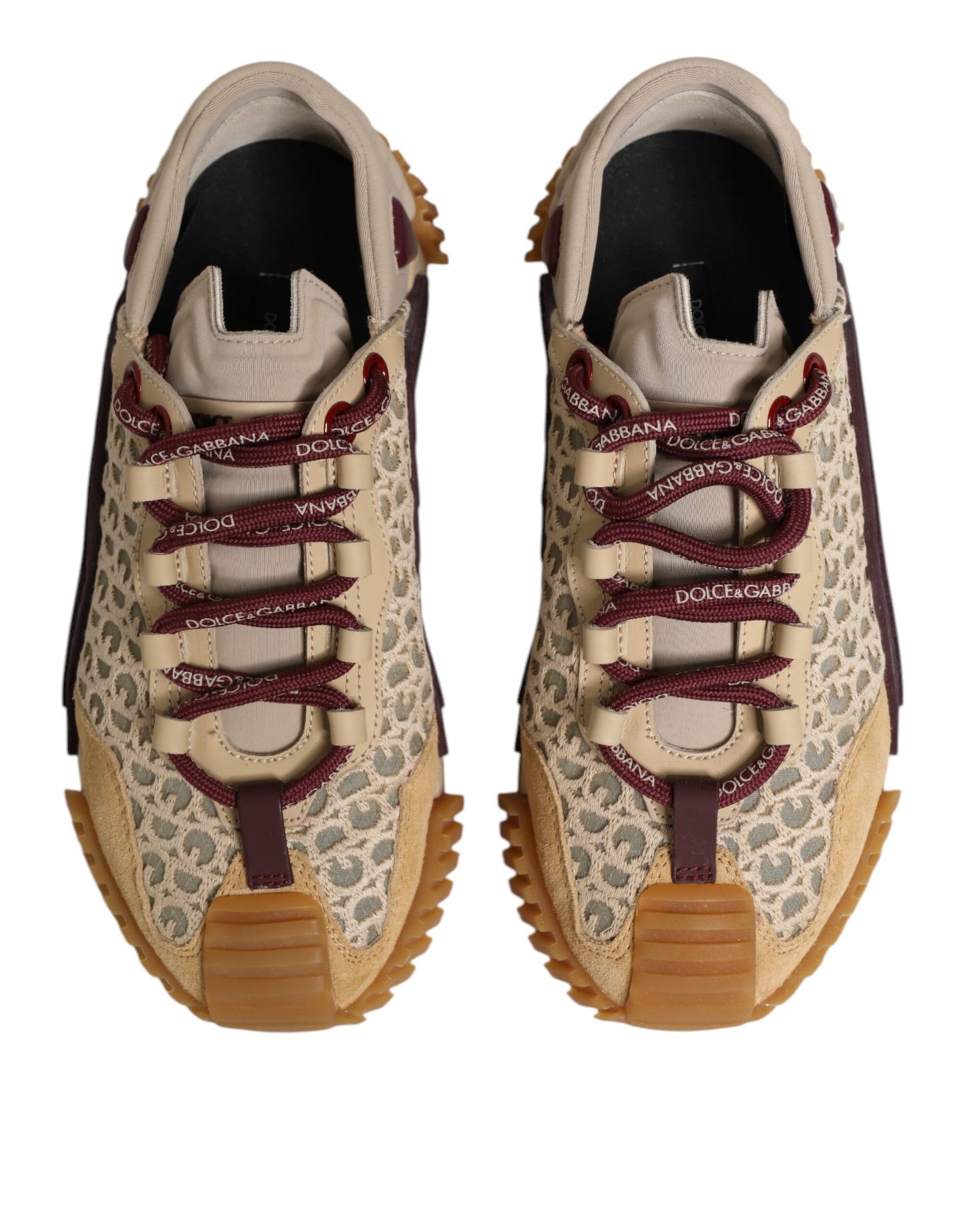 Dolce & Gabbana Beige Neopren DG Logo NS1 Lace Sneakers Schuhe