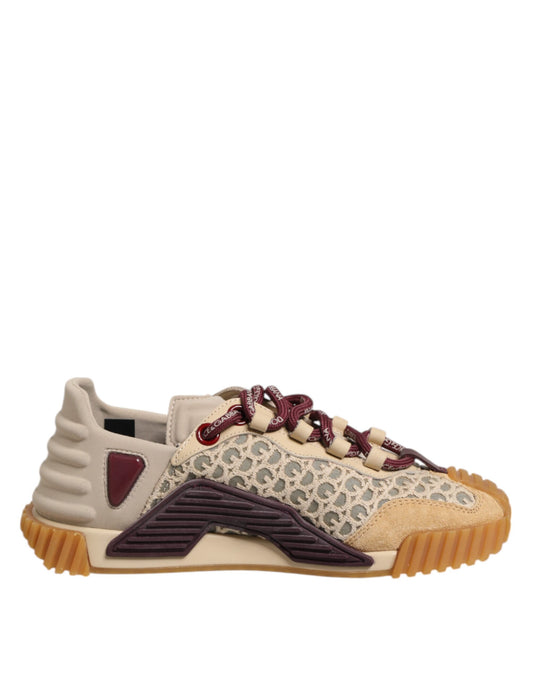 Dolce & Gabbana Beige Neopren DG Logo NS1 Lace Sneakers Schuhe
