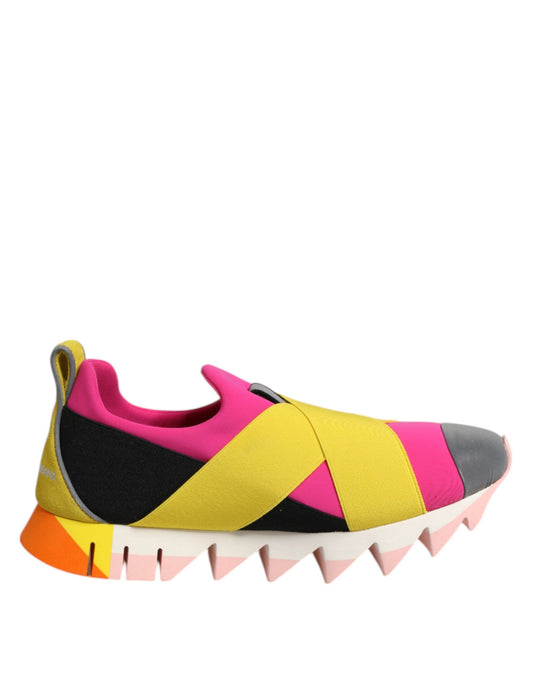 Dolce & Gabbana Multicolor Neopren Elastic Ibiza Turnschuhe Schuhe