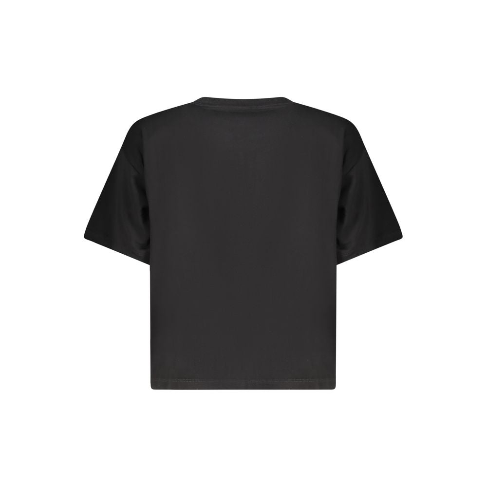 Guess Jeans Schwarzes Baumwoll-T-Shirt für Frauen