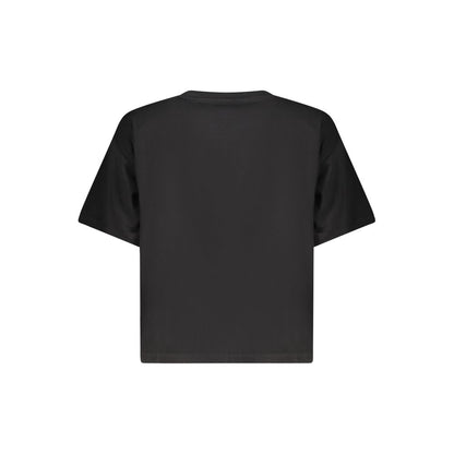 Guess Jeans Schwarzes Baumwoll-T-Shirt für Frauen