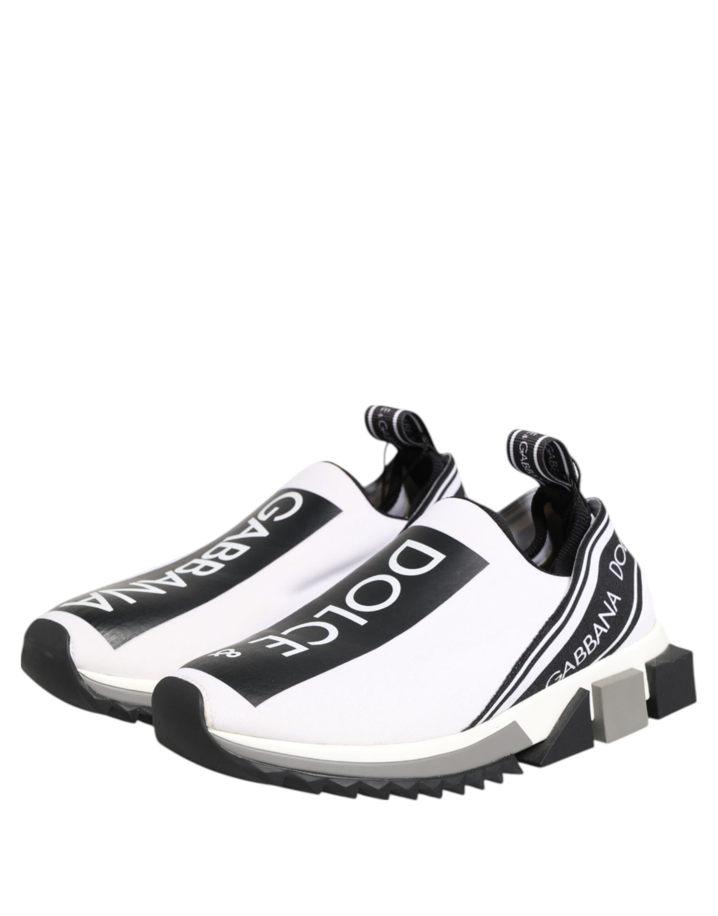 Dolce & Gabbana Schwarz Weiß Slip On Sorrento Sneakers Schuhe