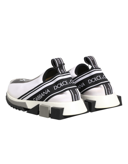 Dolce & Gabbana Schwarz Weiß Slip On Sorrento Sneakers Schuhe