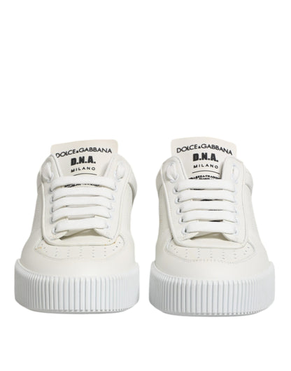 Dolce & Gabbana Weiß Miami Leder Low Top Turnschuhe Schuhe
