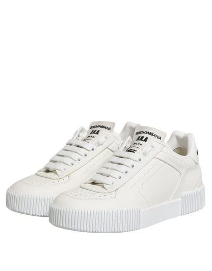 Dolce & Gabbana Weiß Miami Leder Low Top Turnschuhe Schuhe