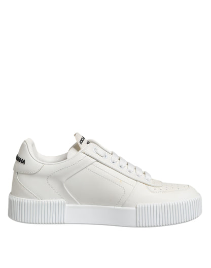 Dolce & Gabbana Weiß Miami Leder Low Top Turnschuhe Schuhe