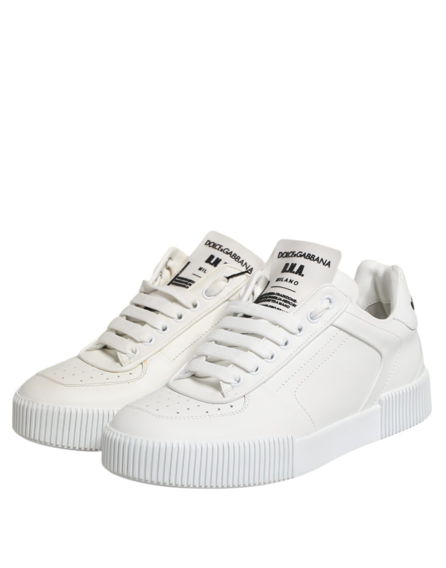 Dolce & Gabbana Weiß Miami Leder Low Top Turnschuhe Schuhe