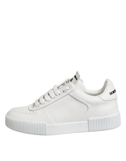 Dolce & Gabbana Weiß Miami Leder Low Top Turnschuhe Schuhe