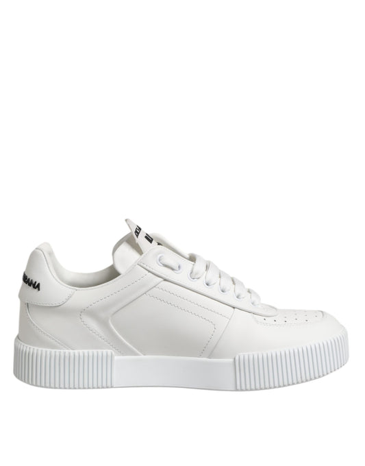 Dolce & Gabbana Weiß Miami Leder Low Top Turnschuhe Schuhe