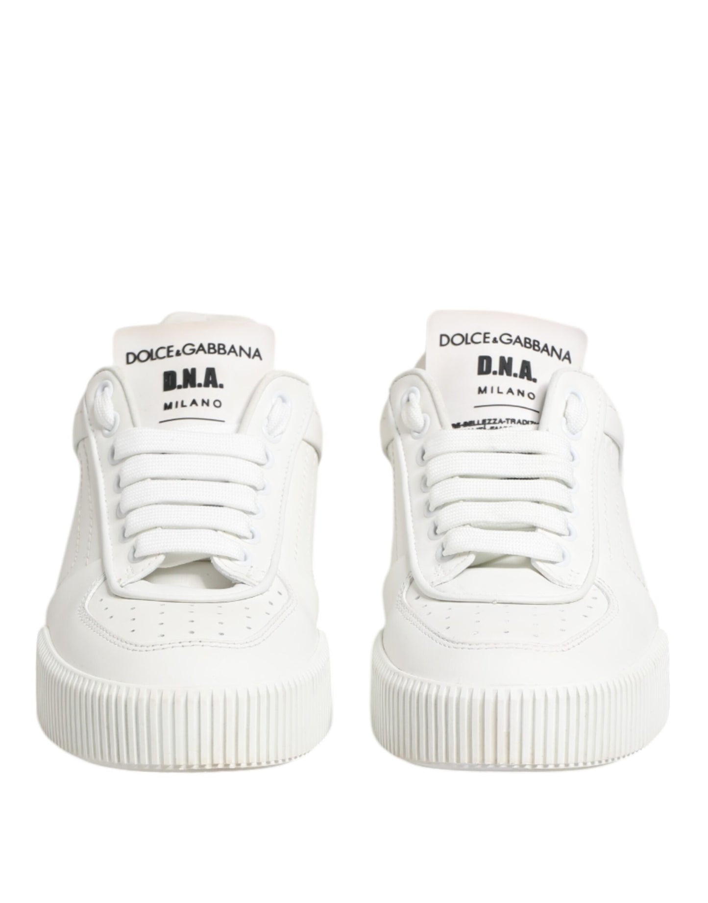 Dolce & Gabbana Weiß Miami Leder Low Top Turnschuhe Schuhe