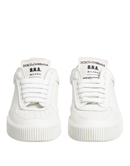 Dolce & Gabbana Weiß Miami Leder Low Top Turnschuhe Schuhe