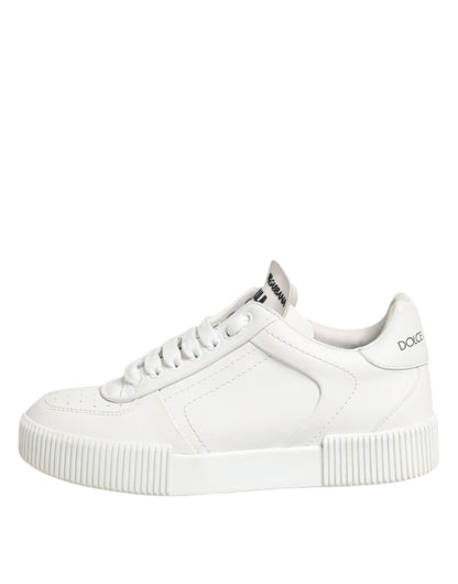 Dolce & Gabbana Weiß Miami Leder Low Top Turnschuhe Schuhe