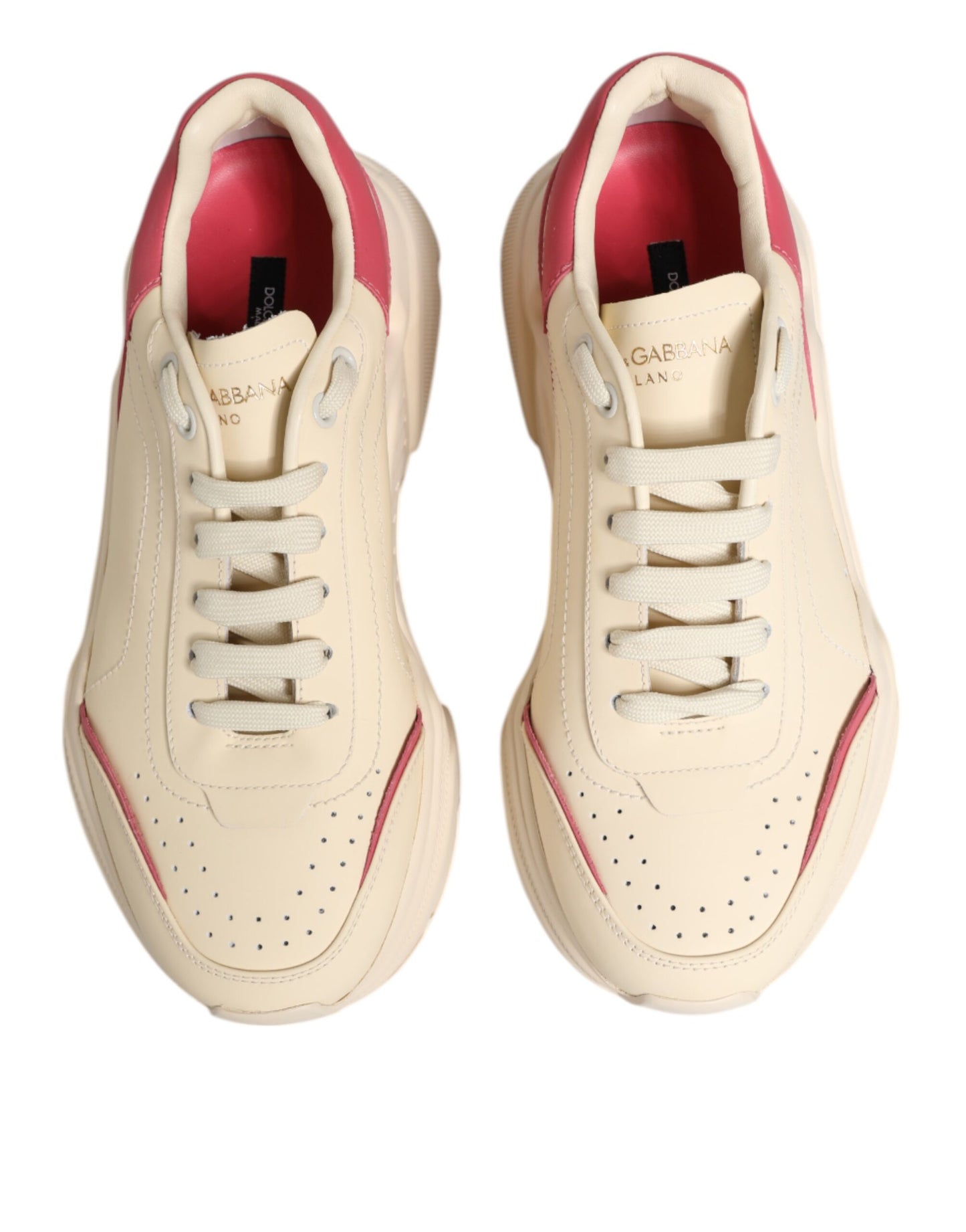Dolce & Gabbana Beige Leder Daymaster Damen Sneaker Schuhe