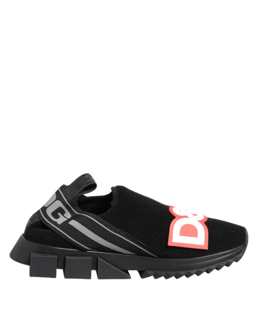 Dolce & Gabbana Schwarz Grau Slip On Sorrento Sneakers Schuhe