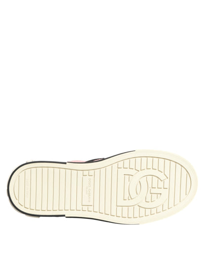 Dolce & Gabbana Rosa gesteppte Nylon Slip-On Sneaker Schuhe