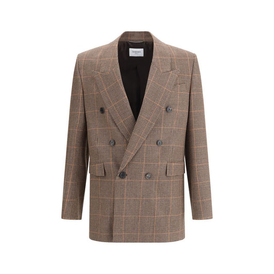 Saint Laurent Prince de Galles Blazer aus Wolle