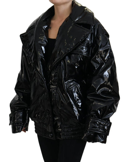 Dolce & Gabbana Polyester Schwarz Glänzend Blazer Frauen Jacke