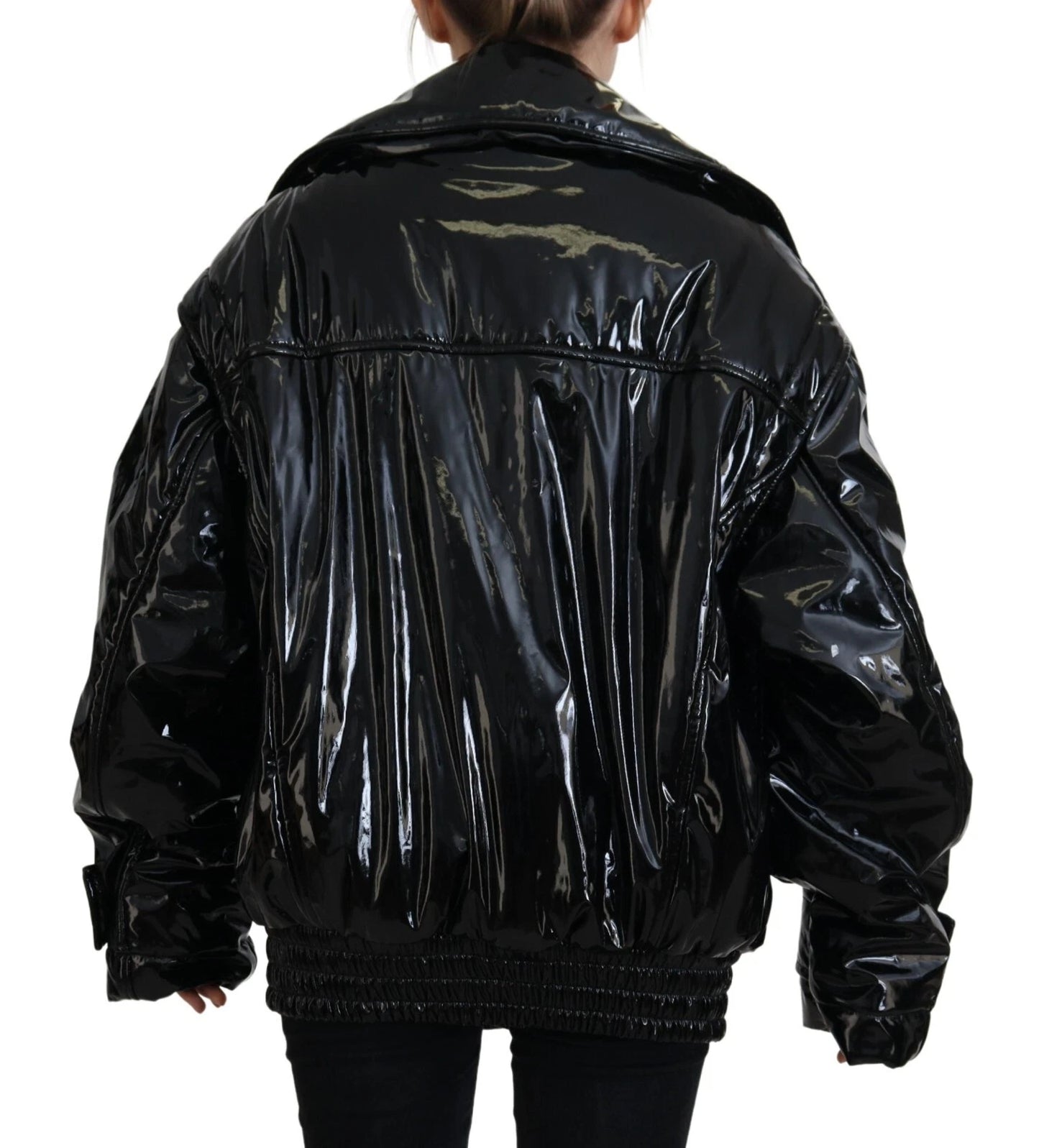 Dolce & Gabbana Polyester Schwarz Glänzend Blazer Frauen Jacke