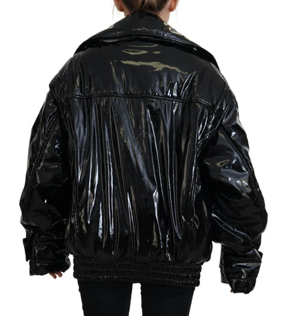 Dolce & Gabbana Polyester Schwarz Glänzend Blazer Frauen Jacke