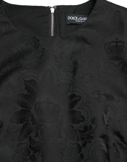 Dolce & Gabbana Schwarzes ärmelloses Bodycon-Minikleid in A-Linie
