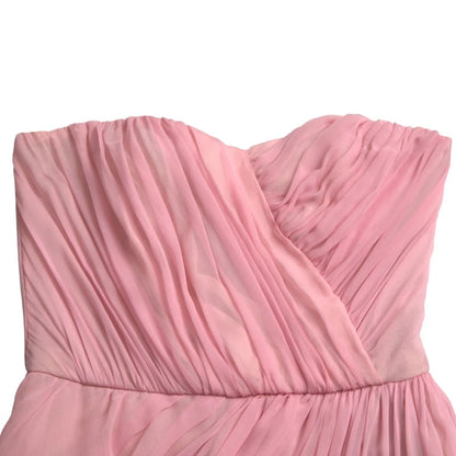 Dolce & Gabbana Rosa Seide Trägerloses Maxi Kleid in A-Linie