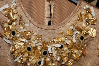Dolce & Gabbana Gold SPEZIAL Stück Laufsteg Kristallbluse