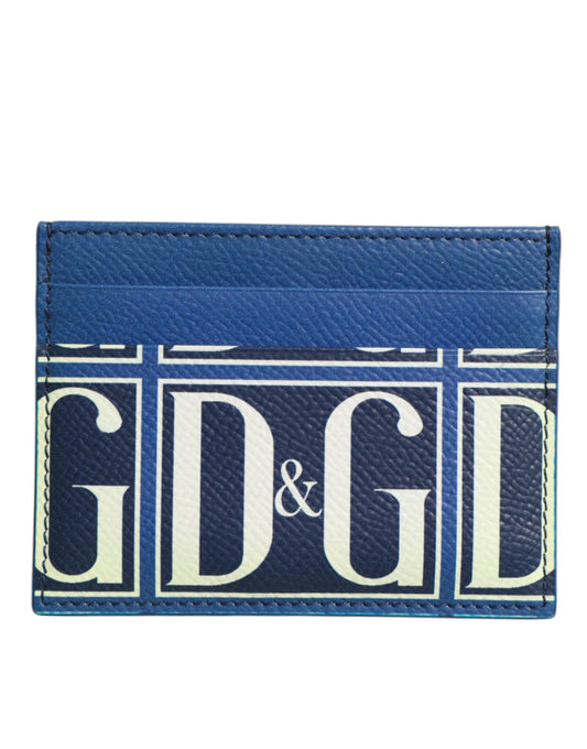 Dolce & Gabbana Blaues Kalbsleder DG Logo Monogramm Kartenhalter Brieftasche