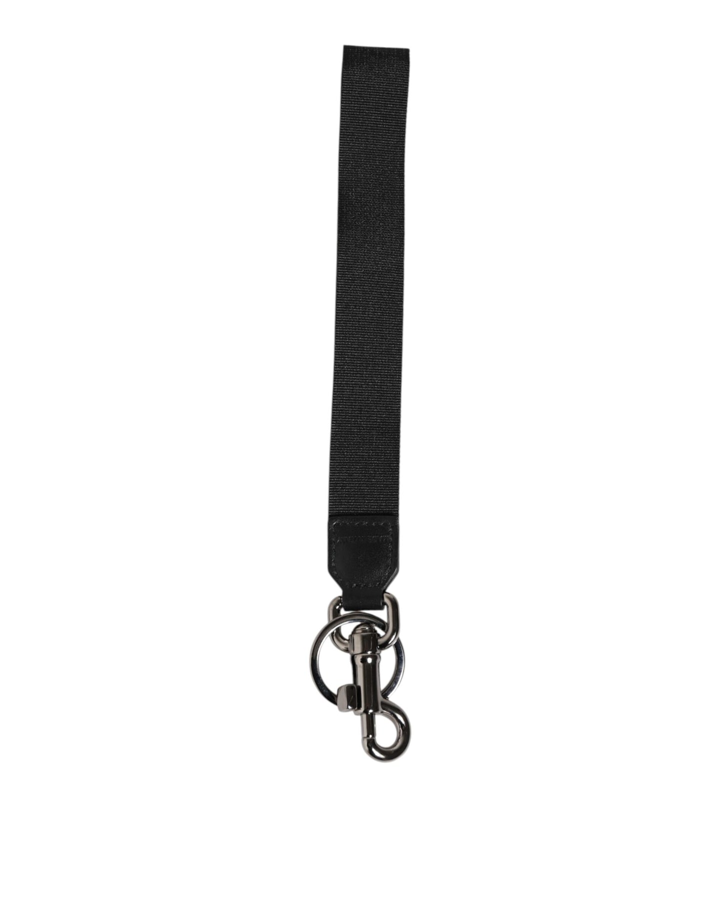 Dolce & Gabbana Schwarz Rot Logo Polyester Messing Halter Schlüsselanhänger Schlüsselanhänger