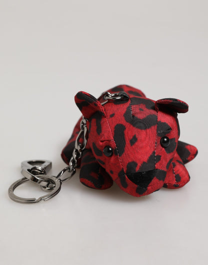 Dolce & Gabbana Rot Schwarz Polyester Tier Silhouette Tasche Schlüsselanhänger Schlüsselanhänger