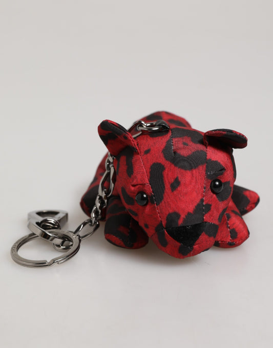 Dolce & Gabbana Rot Schwarz Polyester Tier Silhouette Tasche Schlüsselanhänger Schlüsselanhänger