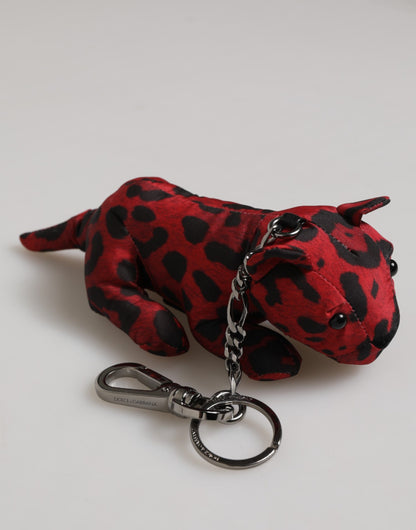 Dolce & Gabbana Rot Schwarz Polyester Tier Silhouette Tasche Schlüsselanhänger Schlüsselanhänger