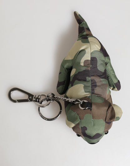 Dolce & Gabbana Camouflage Multicolor Tier Silhouette Schlüsselanhänger Schlüsselring