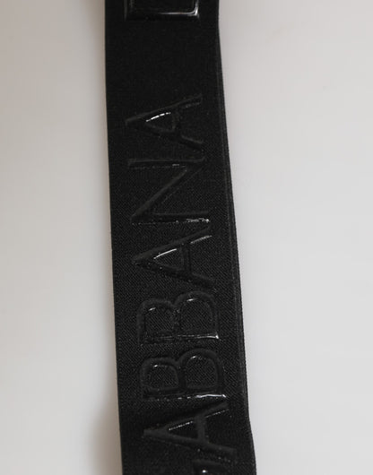Dolce & Gabbana Schwarzer Polyester-Stretch gummiert DG Logo Männer Schlüsselanhänger