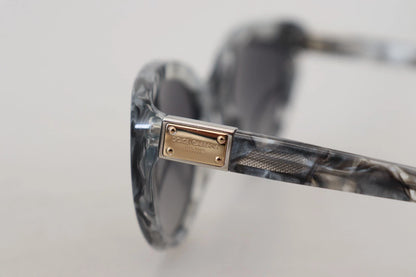 Dolce & Gabbana DG4194 Graue Sonnenbrille aus Acetat mit Logo-Plakette und Cat-Eye-Glas