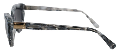 Dolce & Gabbana DG4194 Graue Sonnenbrille aus Acetat mit Logo-Plakette und Cat-Eye-Glas
