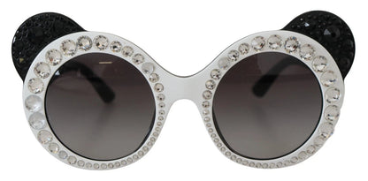 Dolce & Gabbana DG4325BM Weiß Schwarz Acetat Crystal Shades Sonnenbrille