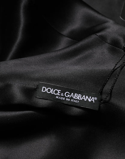 Dolce & Gabbana Grünes Minikleid mit langen Ärmeln aus Viskoseacetat