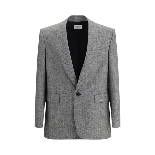 Saint Laurent Prince de Galles Blazer aus Wollflanell