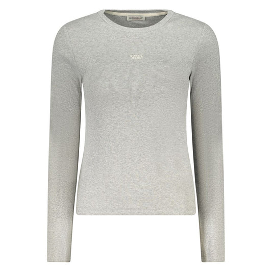 Guess Jeans Graues Baumwoll-T-Shirt für Frauen