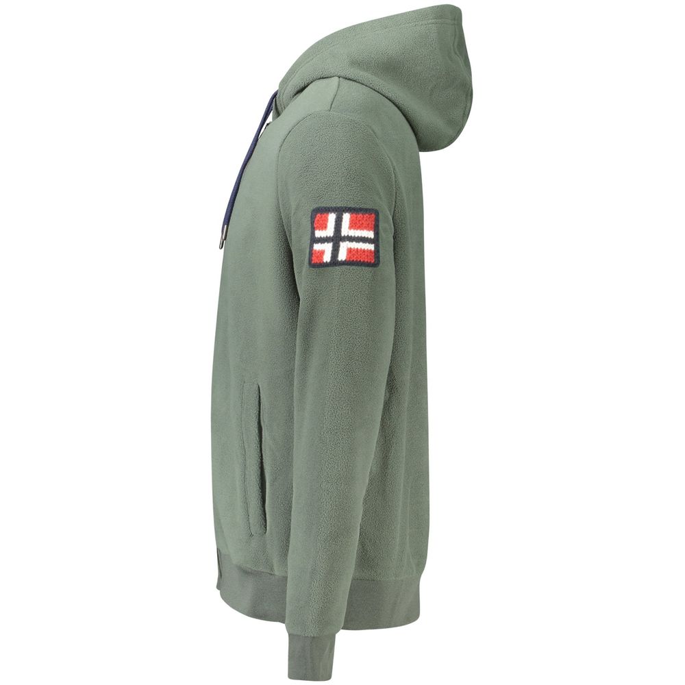 Norway 1963 Grünes Polyester Herren-Sweatshirt mit Kapuze