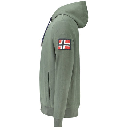 Norway 1963 Grünes Polyester Herren-Sweatshirt mit Kapuze