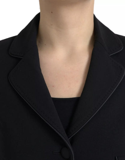 Dolce & Gabbana Schwarze einreihige Kurzjacke aus Wolle