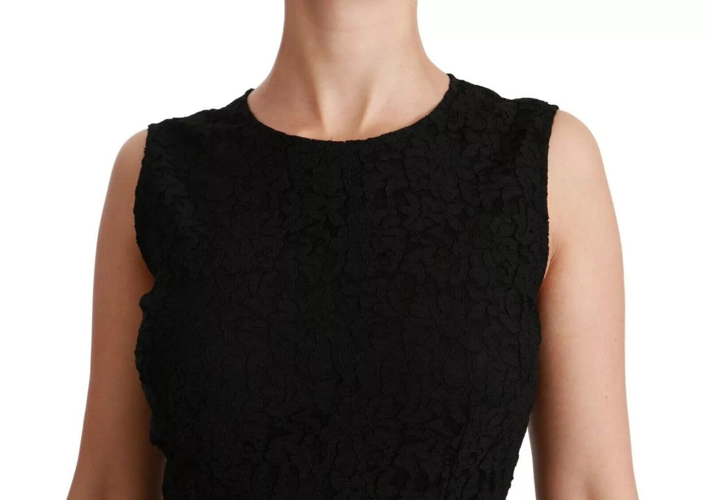 Dolce & Gabbana Schwarzes Spitzenkleid Bodycon Etuikleid STAFF Kleid