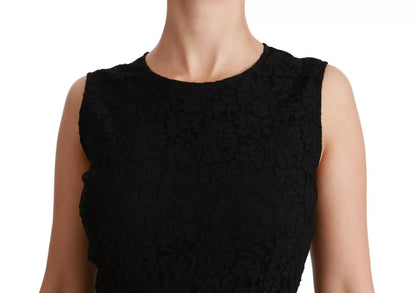 Dolce & Gabbana Schwarzes Spitzenkleid Bodycon Etuikleid STAFF Kleid