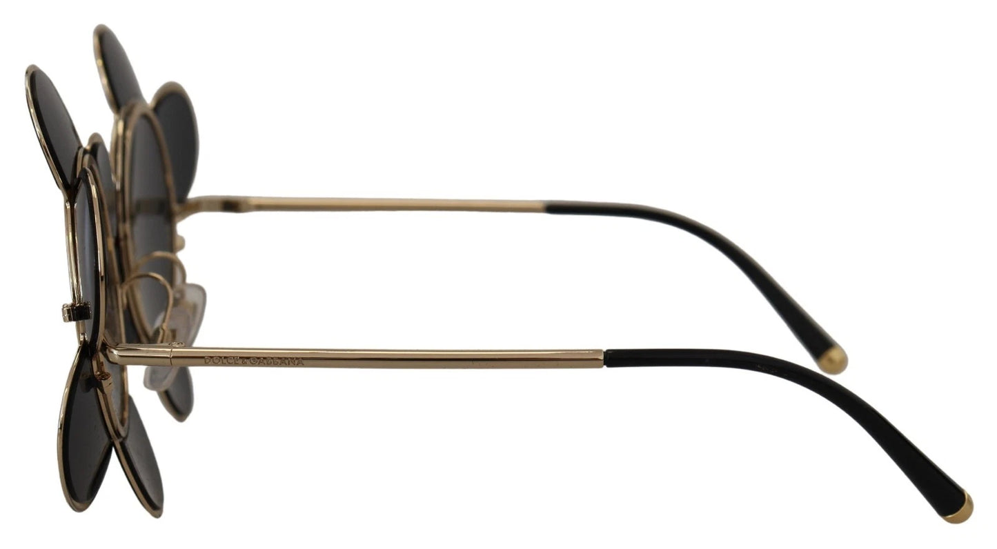 Dolce & Gabbana DG2201 Schwarze Gläser Goldrahmen LIMITED EDITION Sonnenbrille
