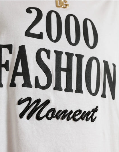 Dolce & Gabbana Weißes T-Shirt aus Baumwolle 2000 mit Logodruck