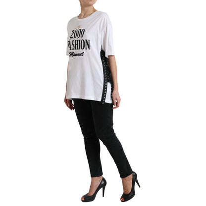 Dolce & Gabbana Weißes T-Shirt aus Baumwolle 2000 mit Logodruck