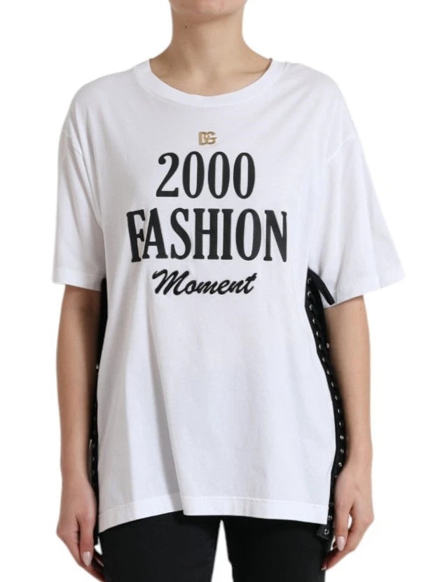 Dolce & Gabbana Weißes T-Shirt aus Baumwolle 2000 mit Logodruck